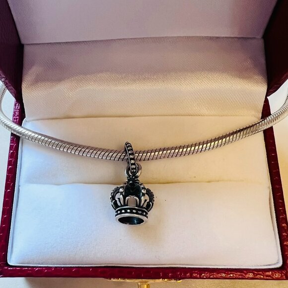 Pandora Retired Noble Splendour Crown Dangle Charm - Picture 2 of 6